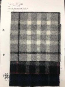 日本VORTEX全新工藝生產(chǎn)的再生羊毛粗紡格子面料