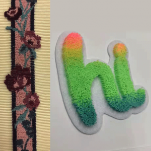 植絨刺繡，有高度的刺繡，顏色可以漸變|上海褲洛布貿(mào)易有限公司[服裝,輔料]